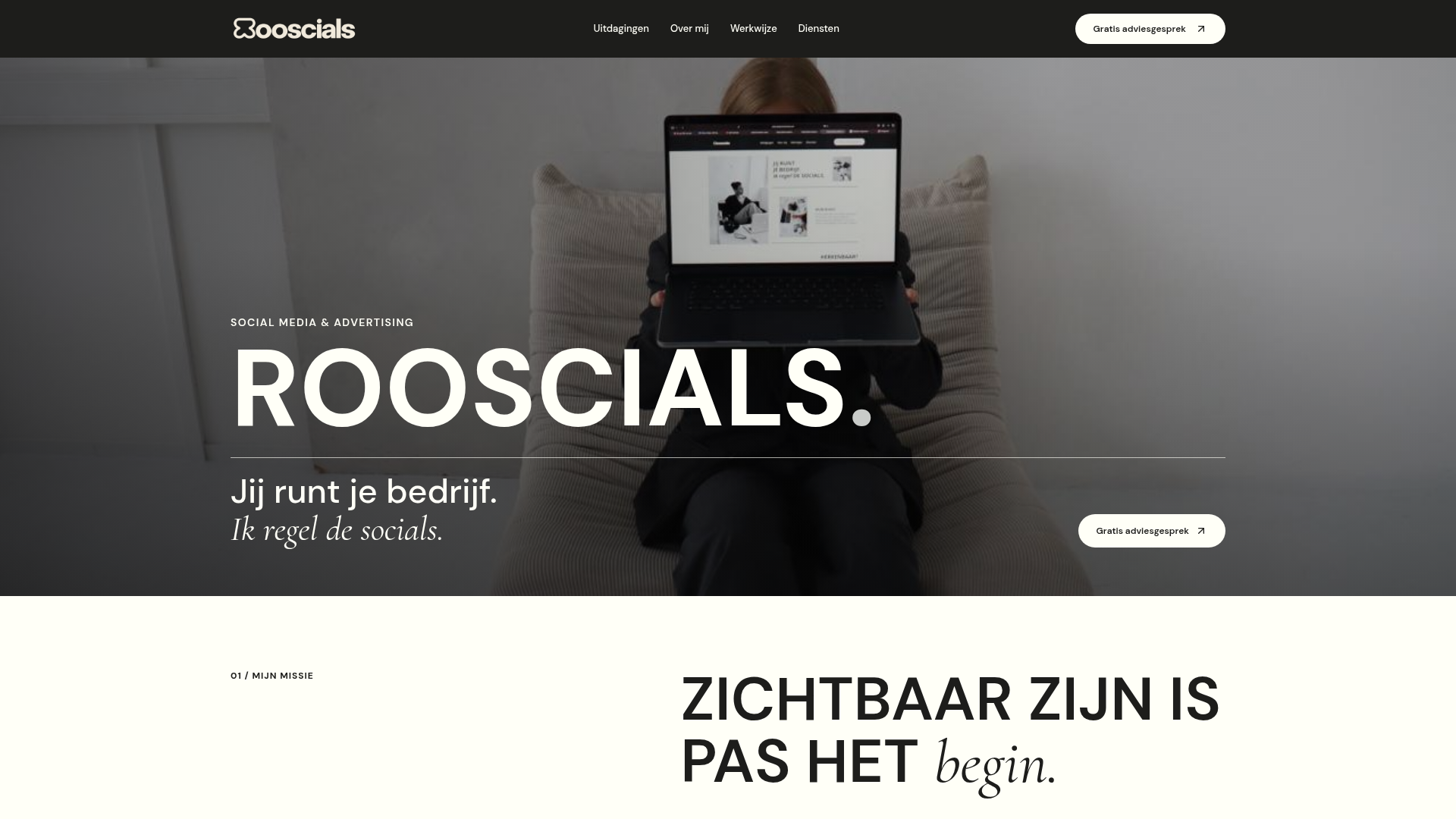 Website van een socialmediabureau